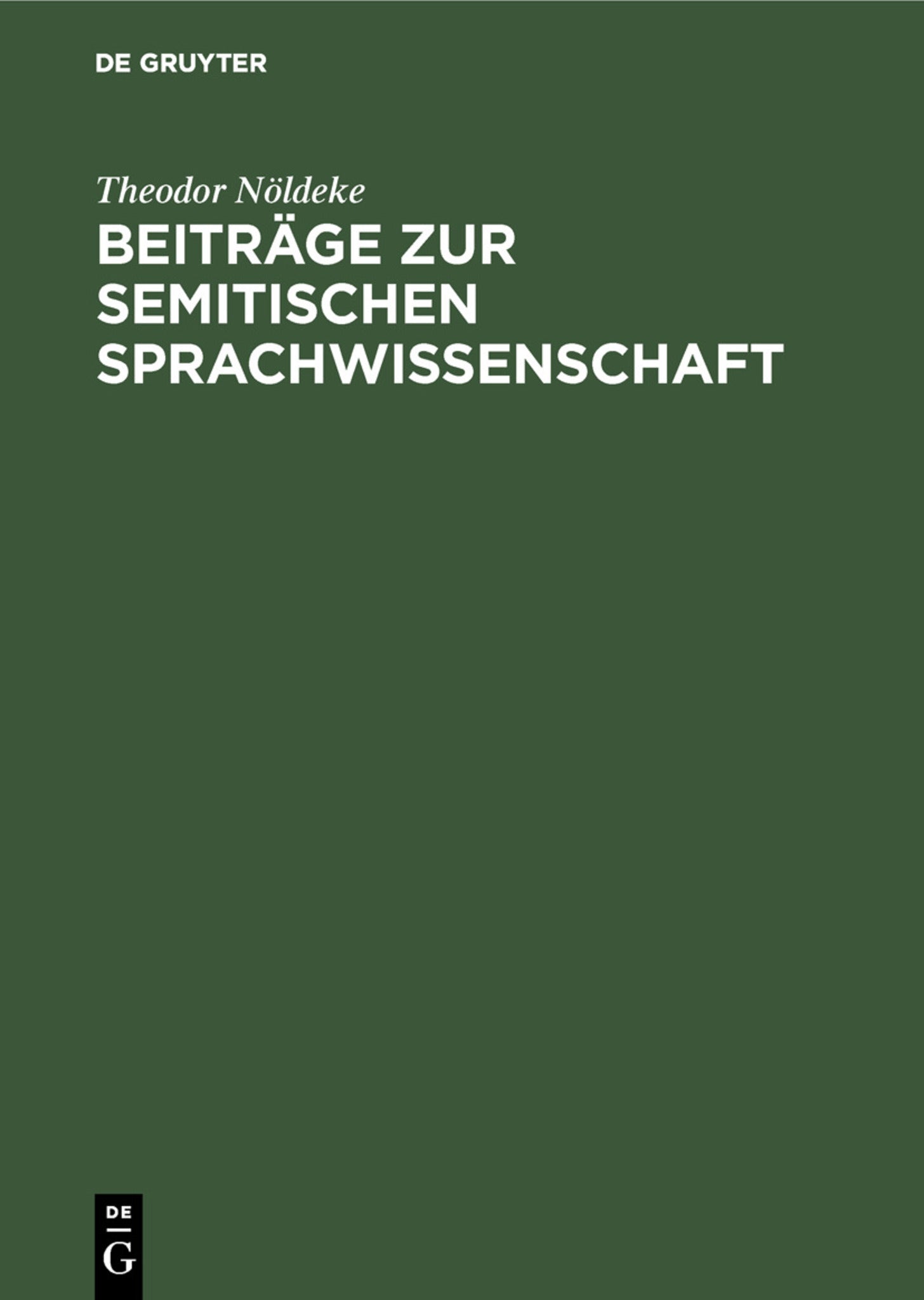 Beiträge zur semitischen Sprachwissenschaft